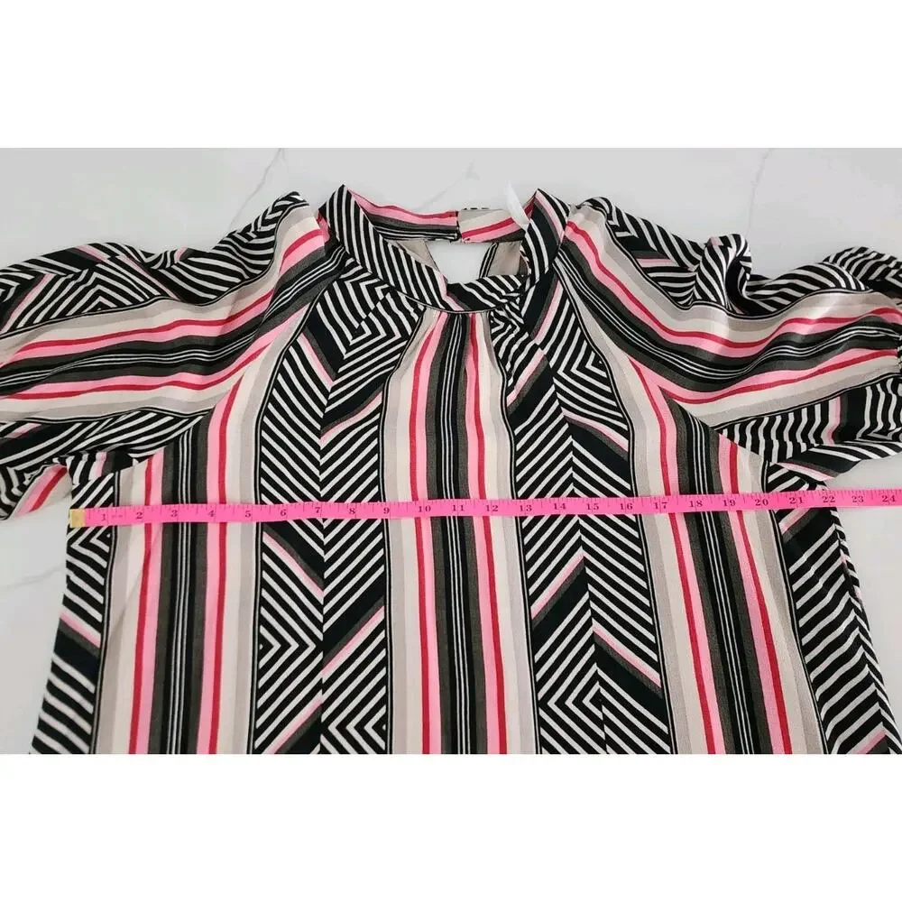 $150 Anthropologie McKenzie Geometric Stripe Midi Dress Boho summer Sz Large